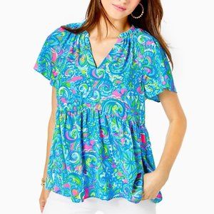 Lilly Pulitzer Zadie Baby Doll Top Size L Large